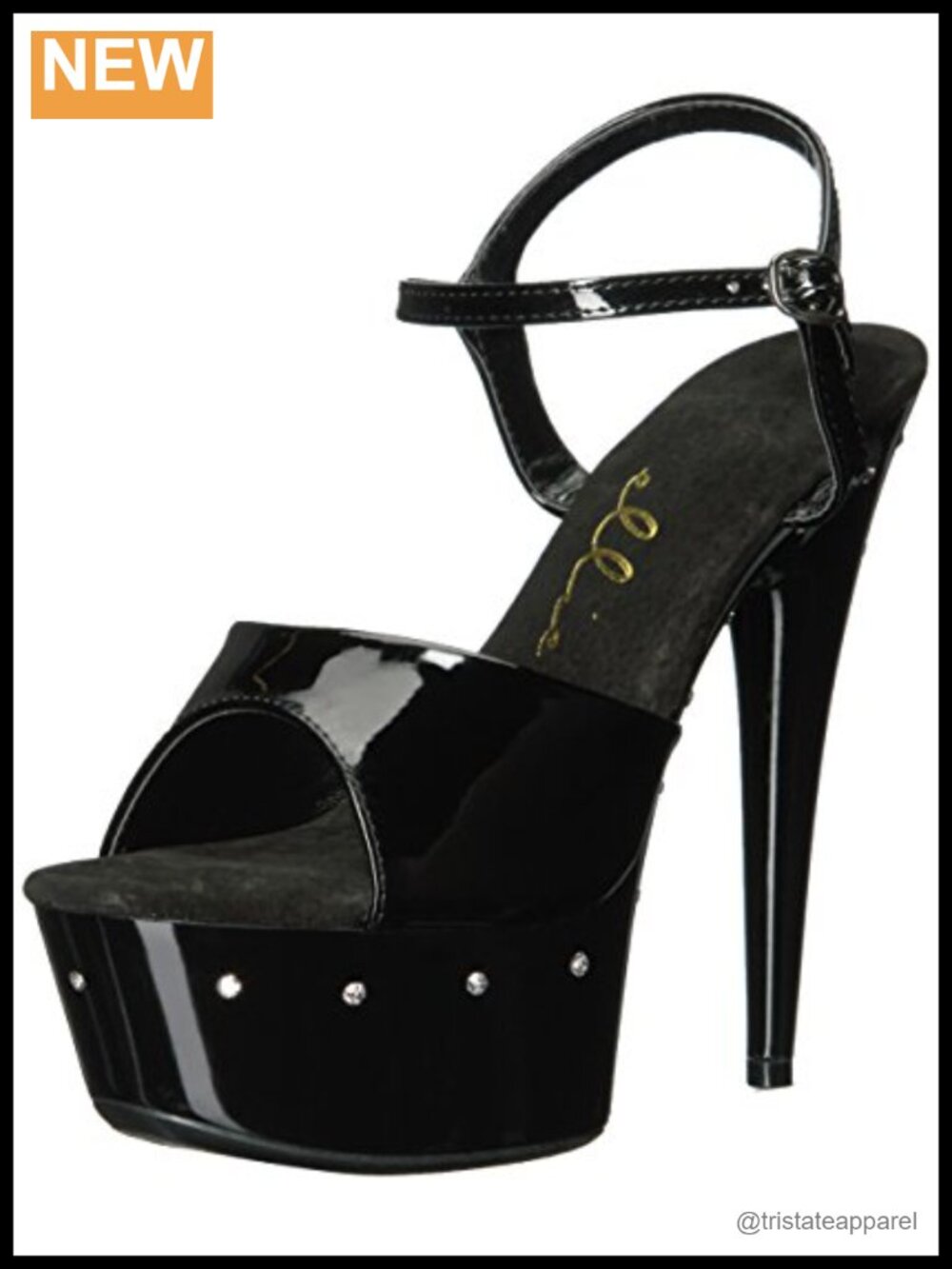 Women's Platform Peep Toe Ankle Strap Rhinestone Heeled Sandals